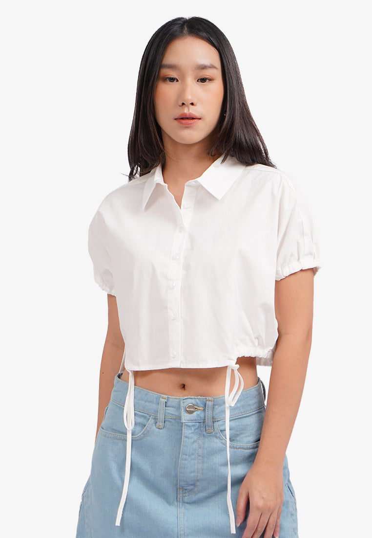 Short Sleeve Gathered Shirt