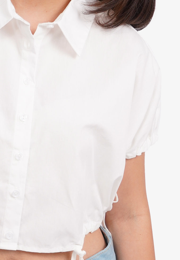 Short Sleeve Gathered Shirt
