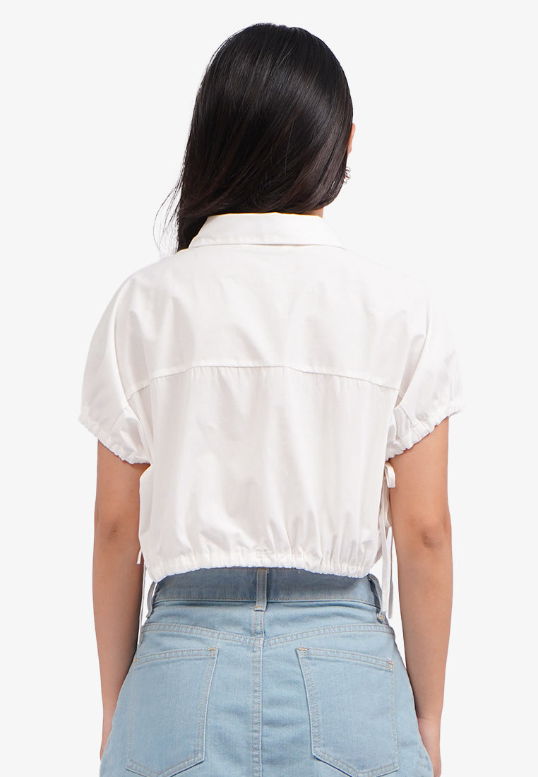 Short Sleeve Gathered Shirt
