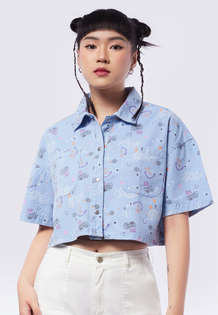 Printed Crop Shirt