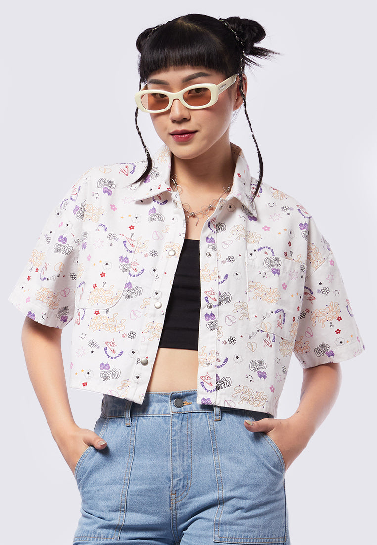 Printed Crop Shirt