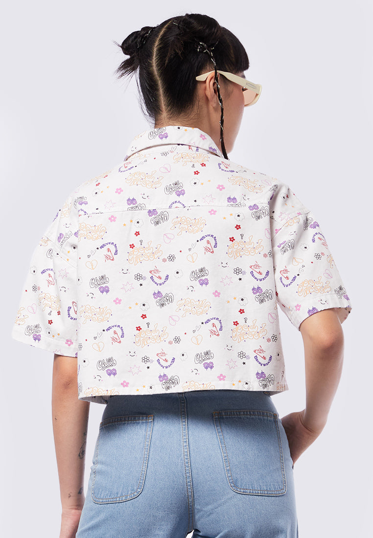 Printed Crop Shirt