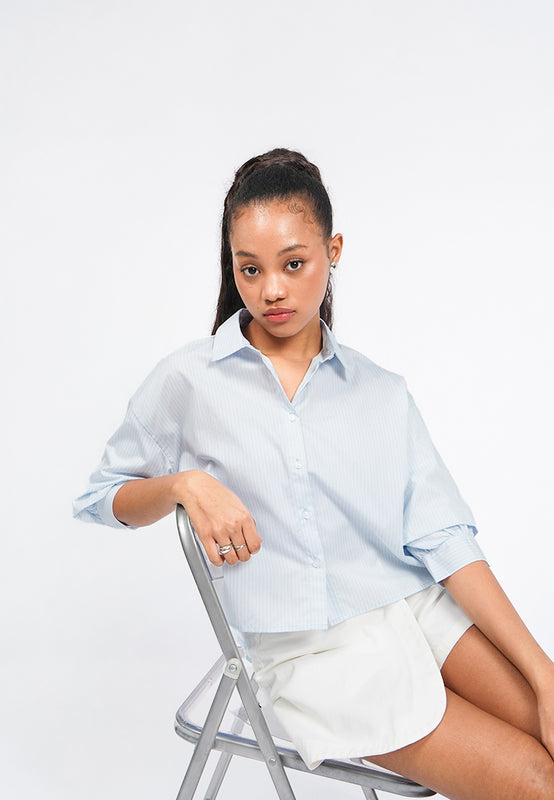Stripes Blouse with Voluminous Sleeve