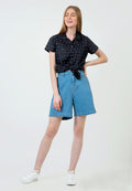 Black Printed Basic Short Sleeve