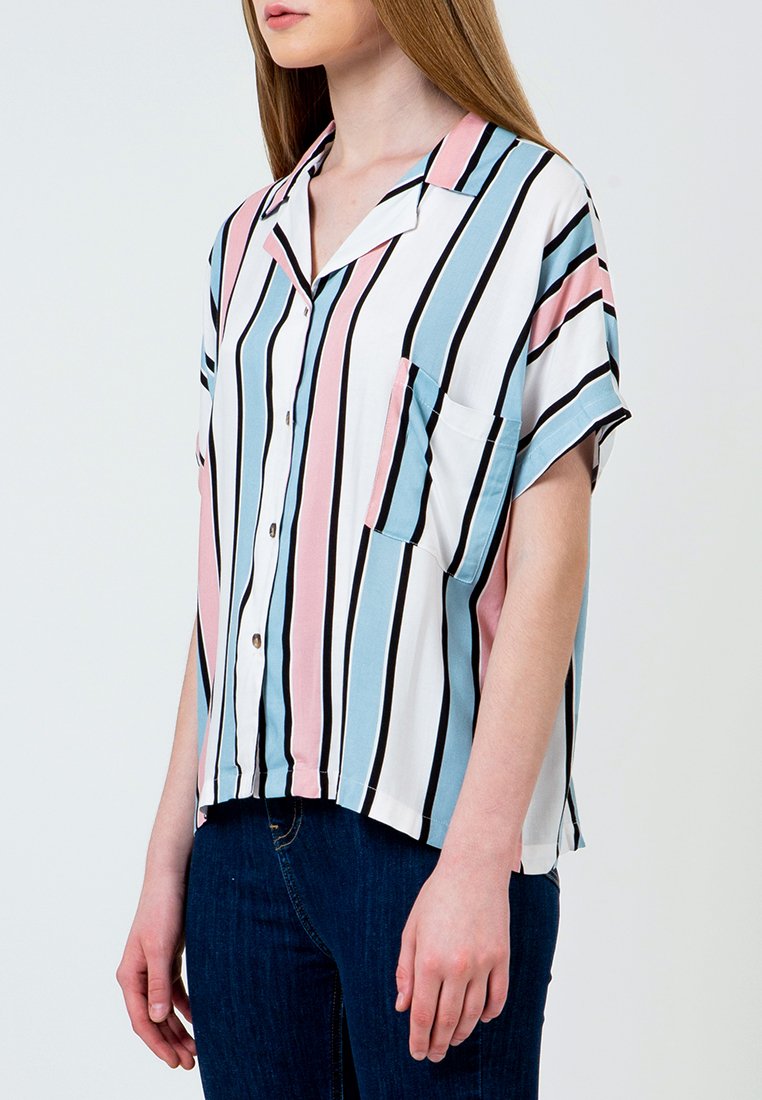 Pink Printed Notch Collar Shirt