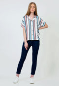 Pink Printed Notch Collar Shirt