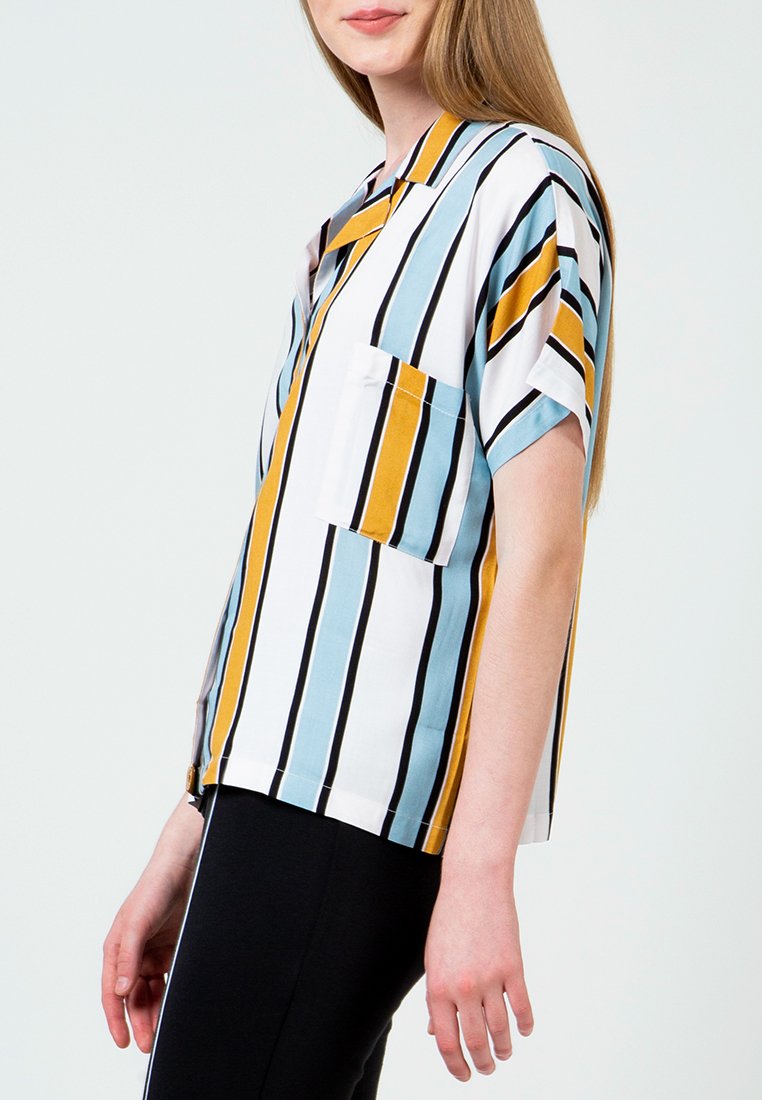 Yellow Printed Notch Collar Shirt