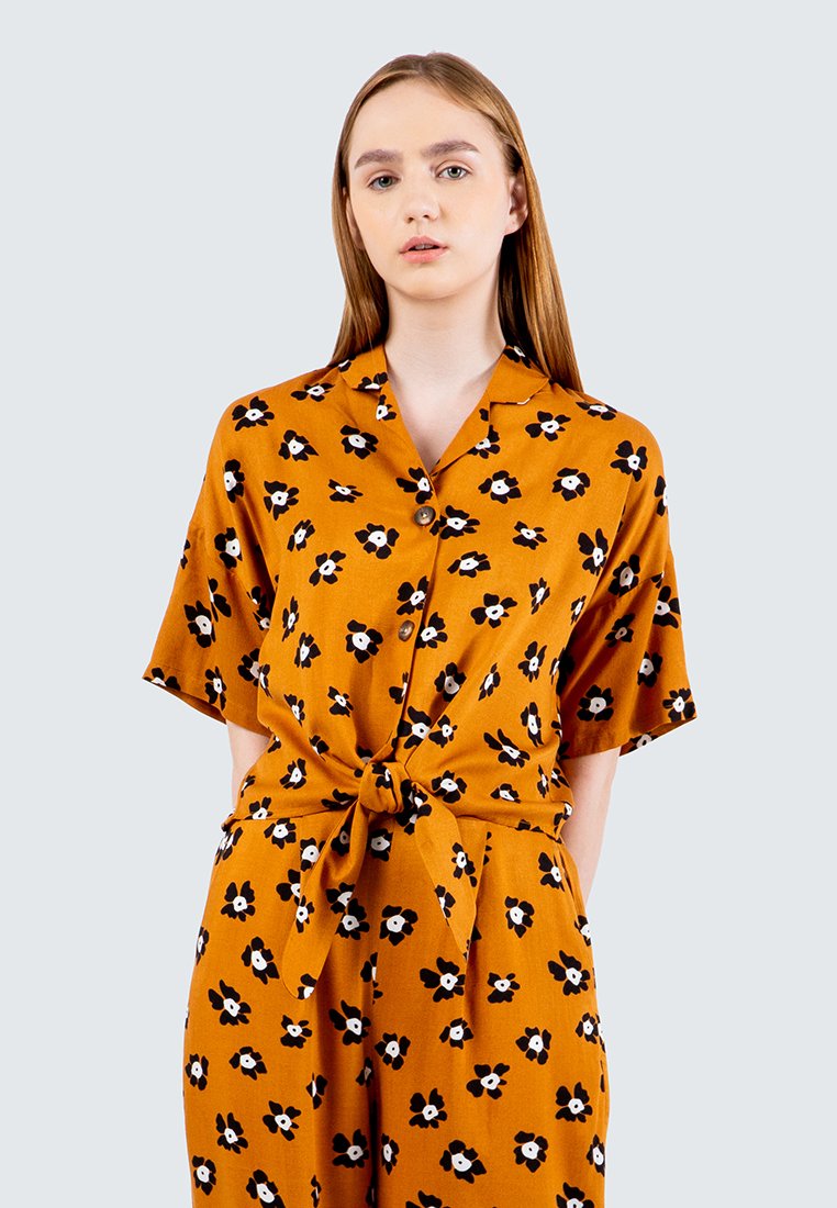 All Over Print Shirt with Ties