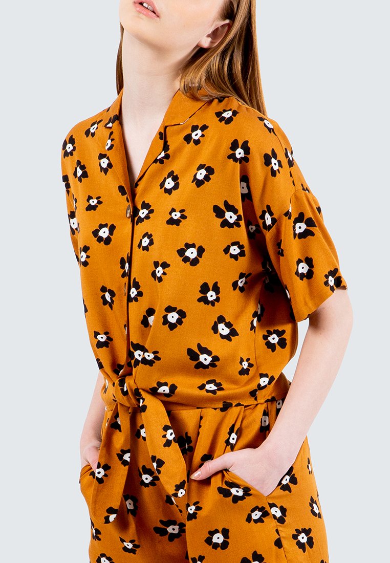 All Over Print Shirt with Ties