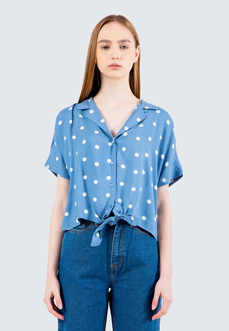 Polkadot Front Tie Shirt