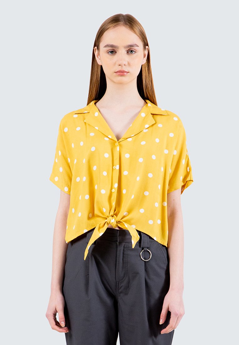 Polkadot Front Tie Shirt