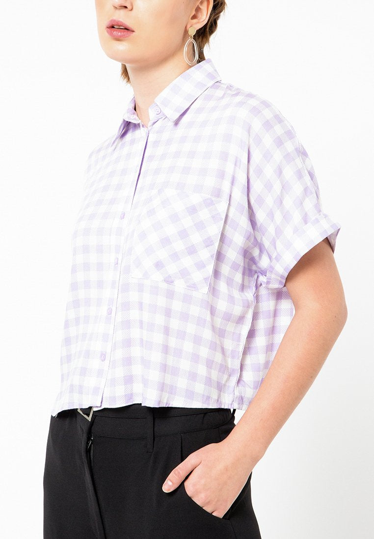 Loose Short Sleeve Stripes Shirt