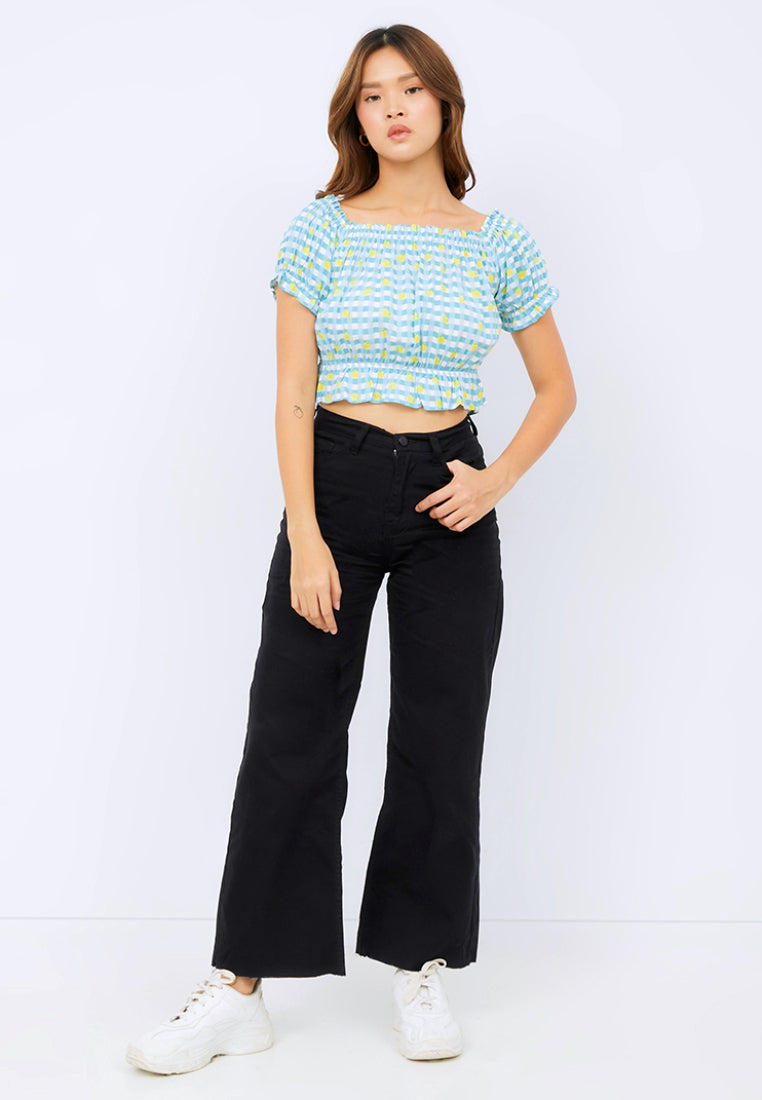 Printed Puff Sleeve Top