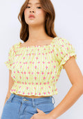 Printed Puff Sleeve Top