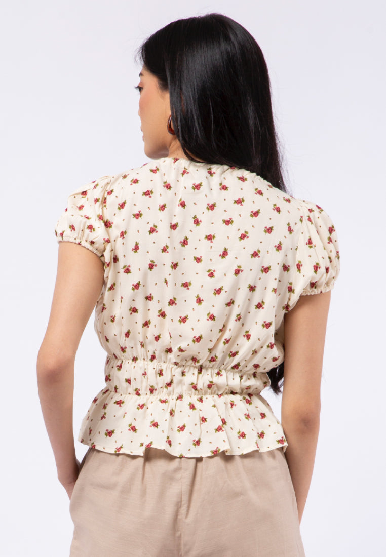 Printed Frills Blouse