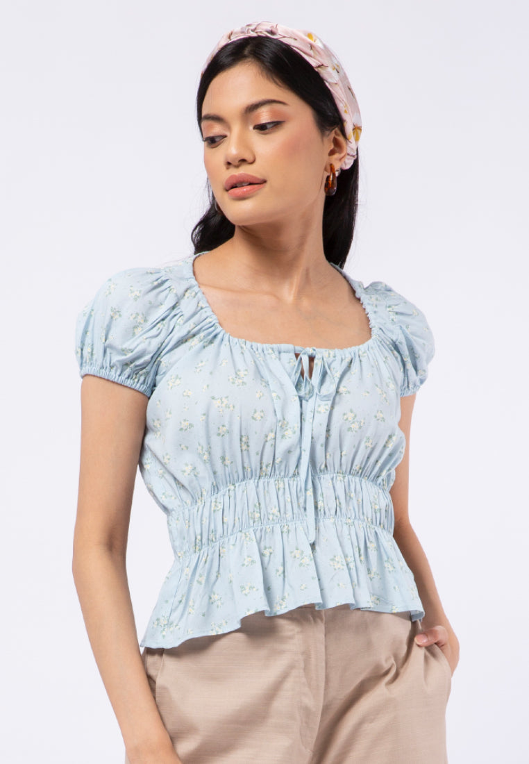 Printed Frills Blouse