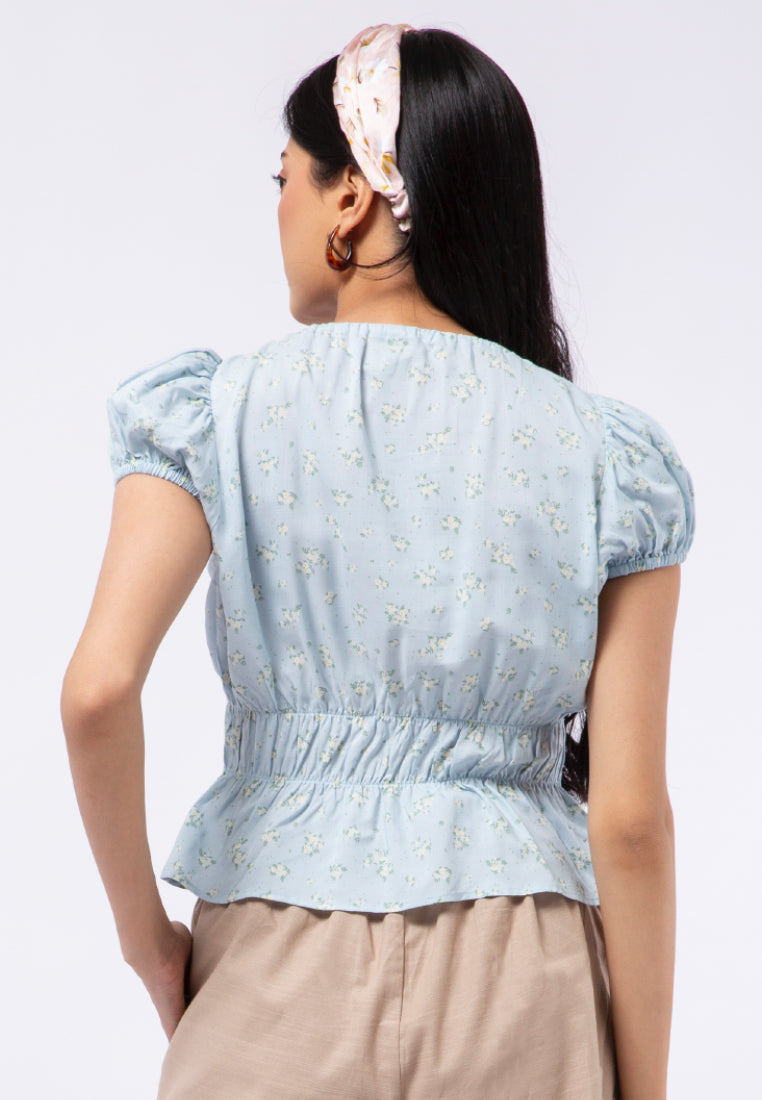 Printed Frills Blouse