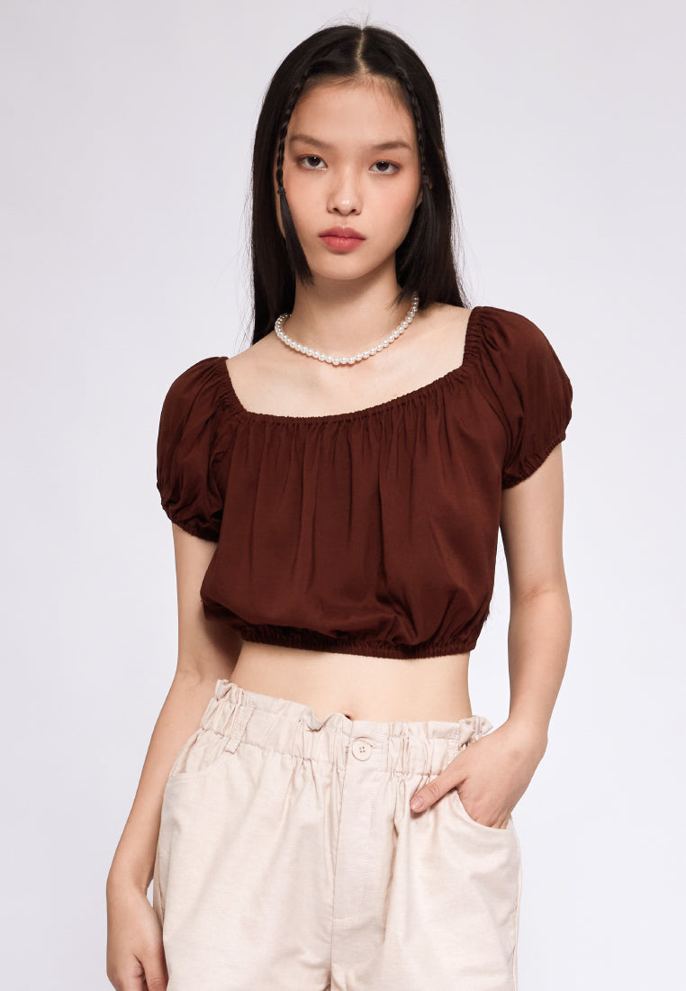 Puff Sleeve Crop Top