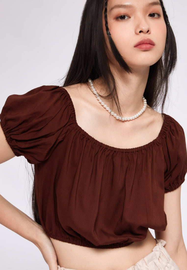 Puff Sleeve Crop Top