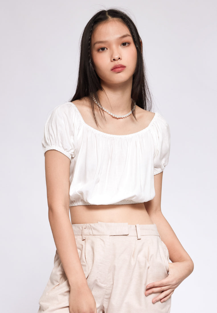 Puff Sleeve Crop Top
