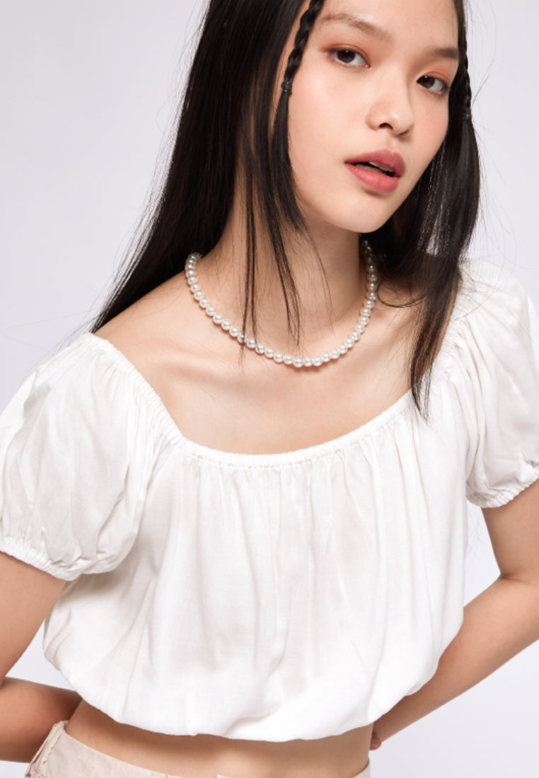 Puff Sleeve Crop Top