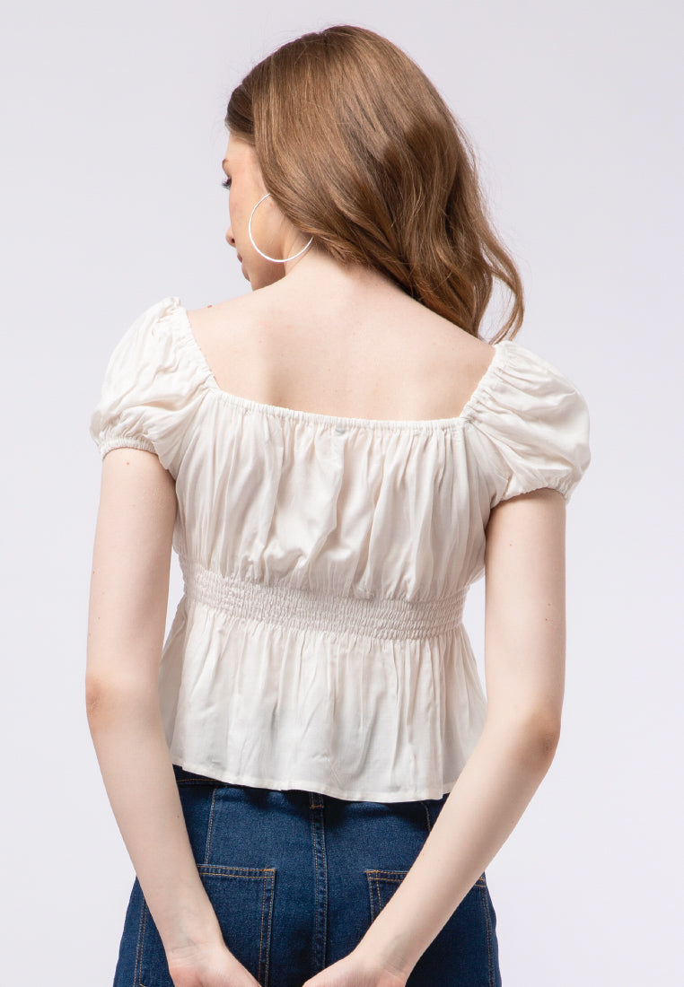 Puff Sleeve Smocked Top