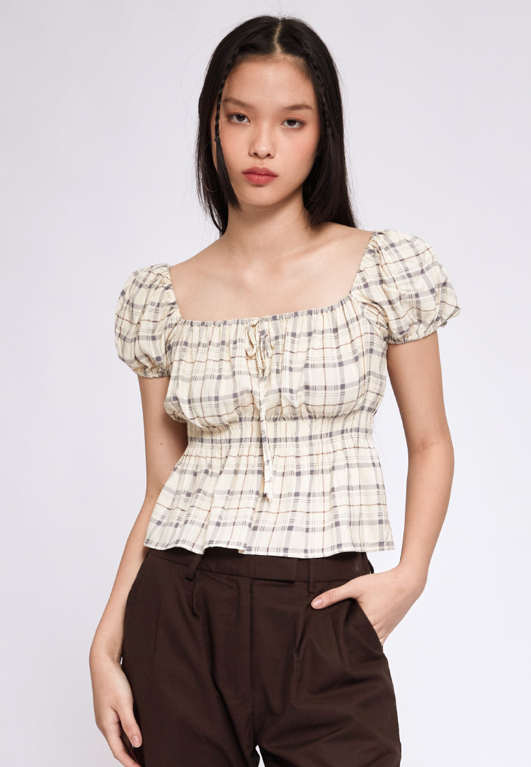 Puff Sleeve Smocked Top