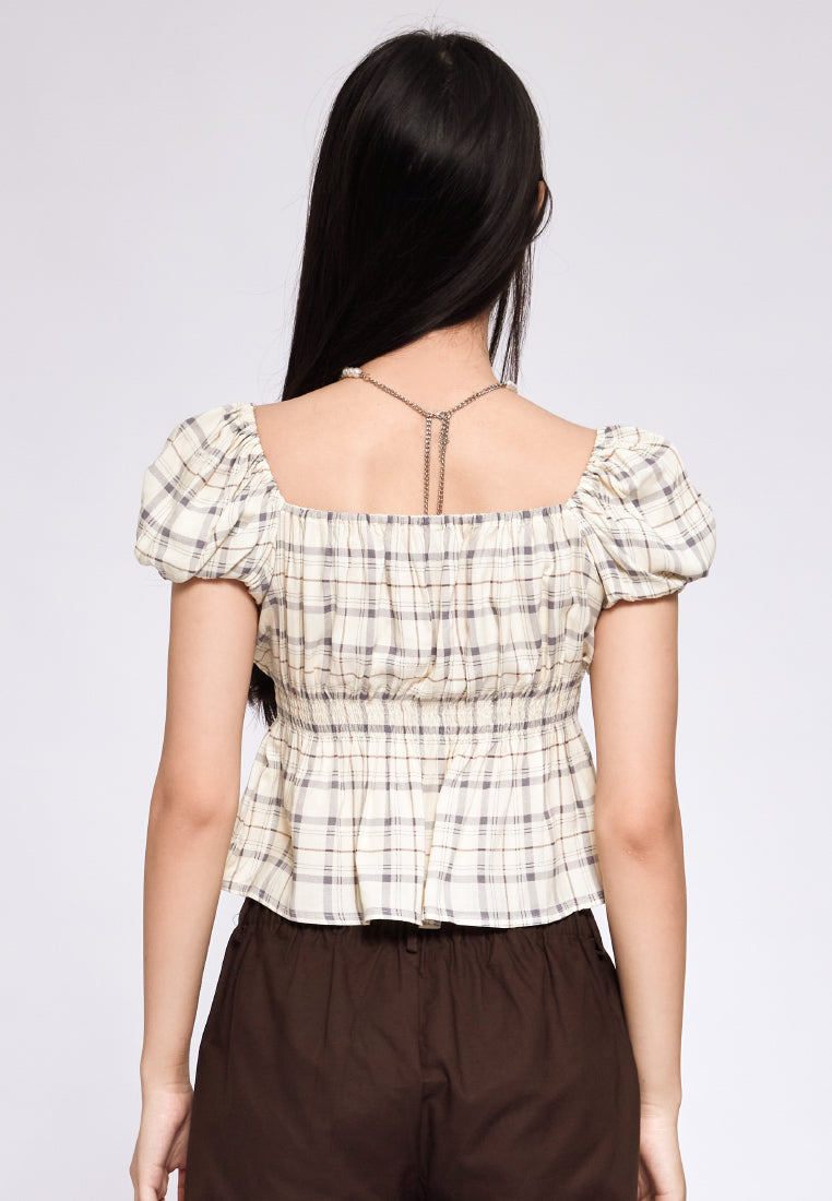 Puff Sleeve Smocked Top