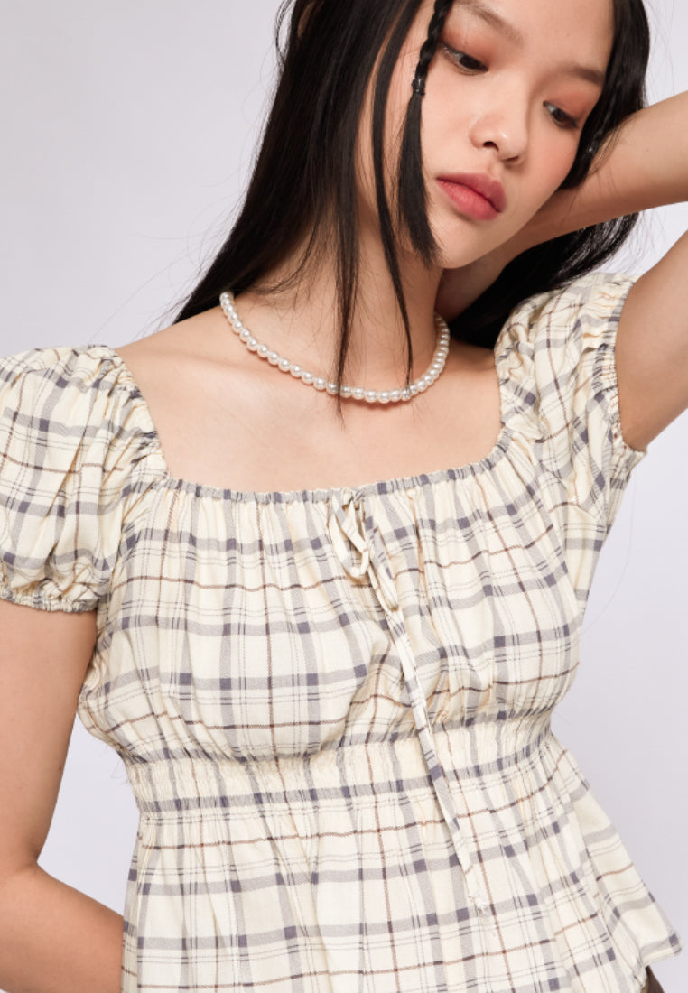 Puff Sleeve Smocked Top