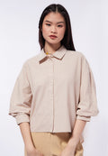 Stripe Blouse with Voluminous Sleeve