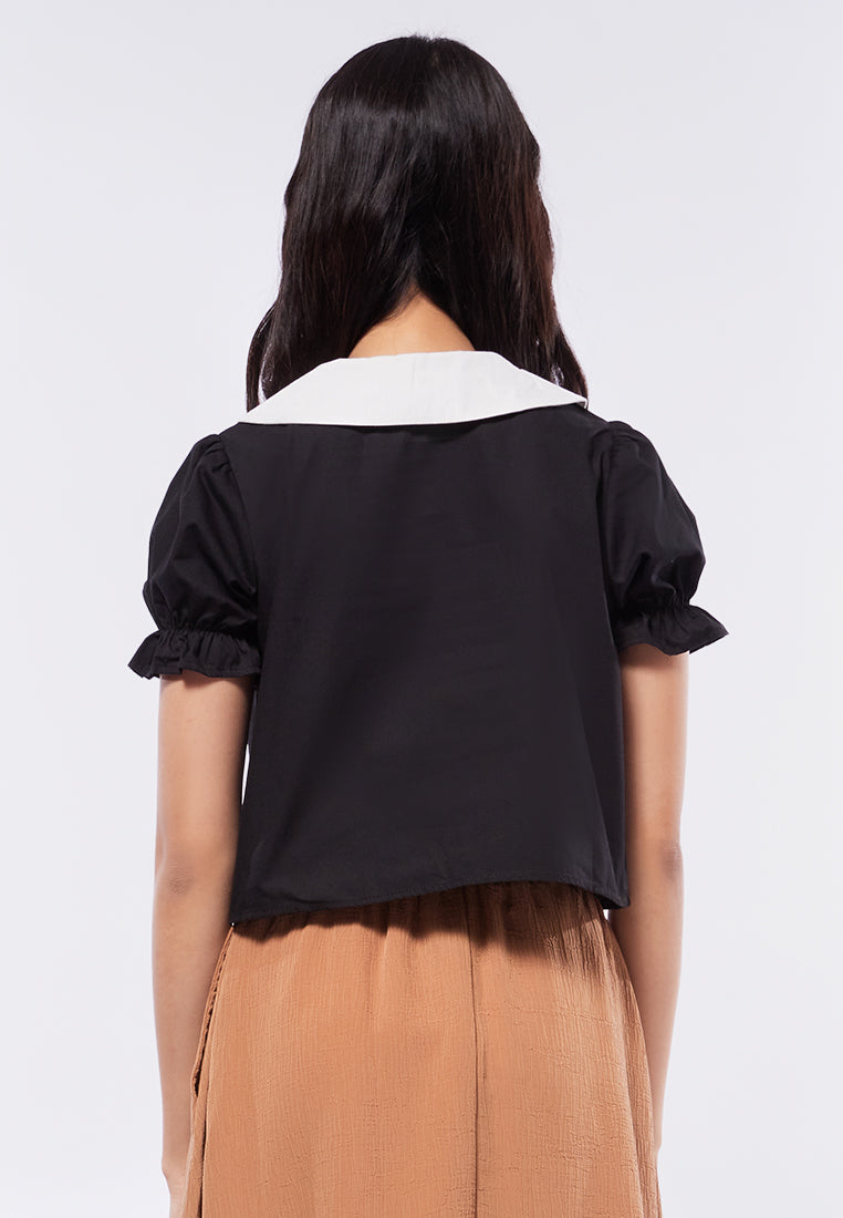 Puff Sleeve Polo Top
