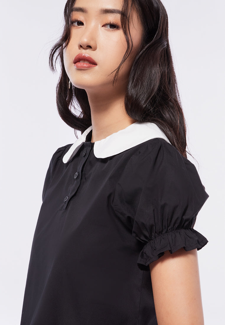 Puff Sleeve Polo Top
