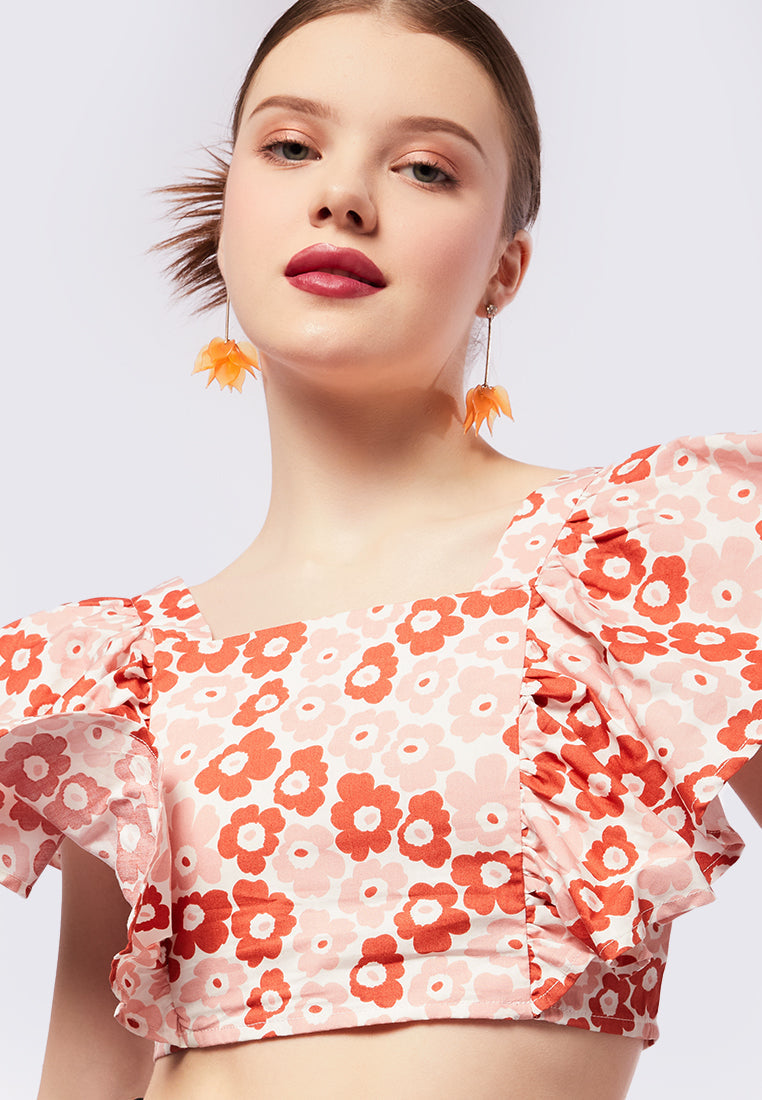 Ruffles Square Crop Top