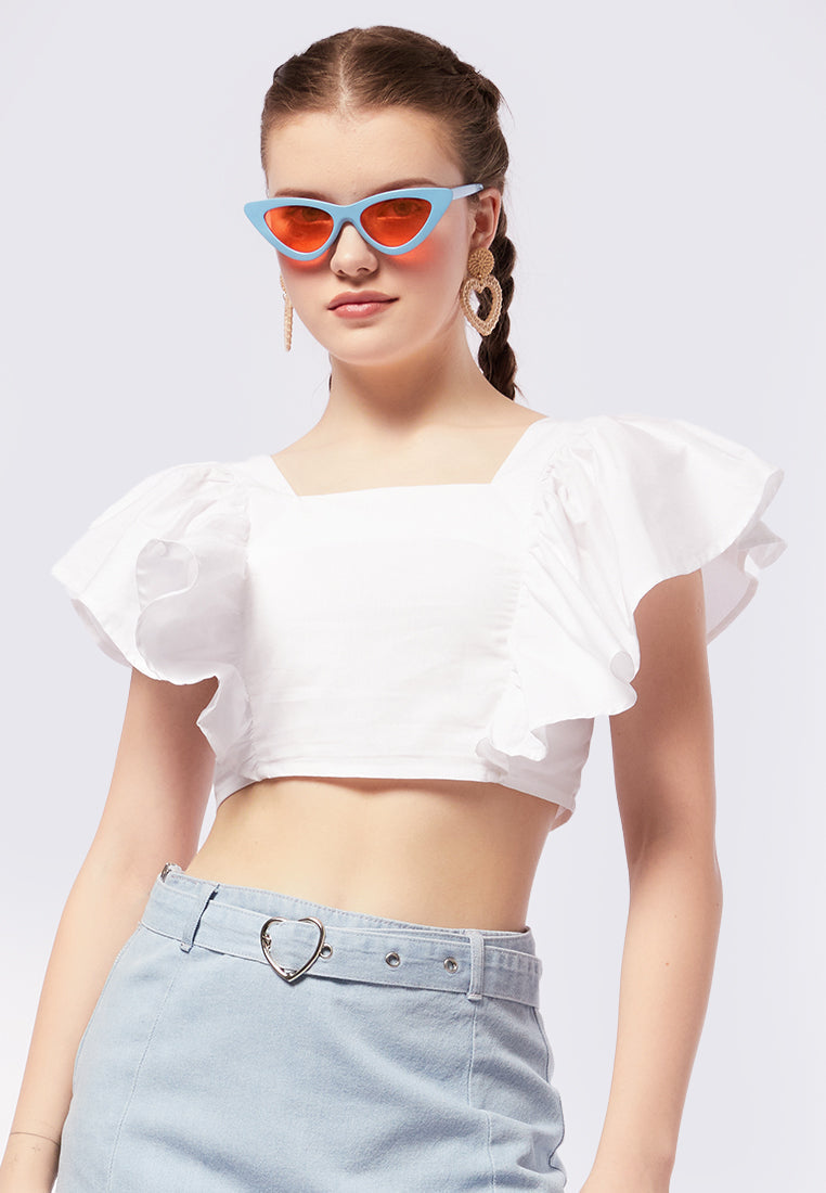 Ruffles Square Crop Top