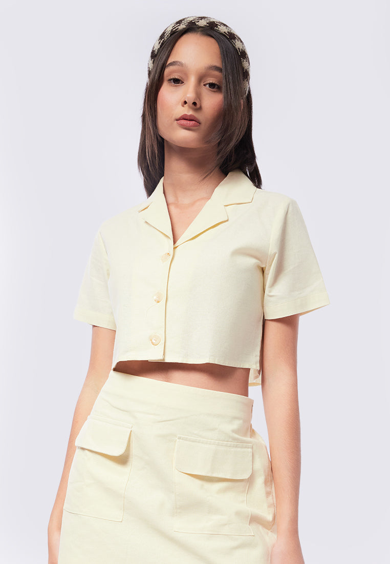 Short Sleeve Cropped Blouse