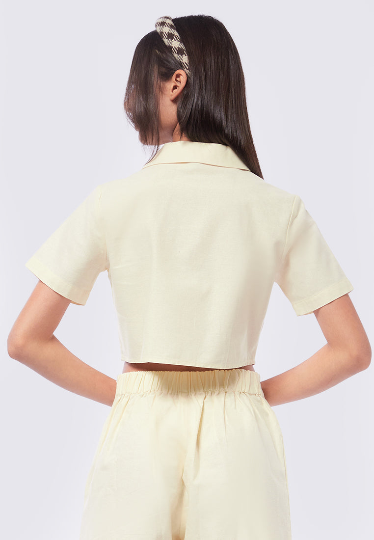 Short Sleeve Cropped Blouse