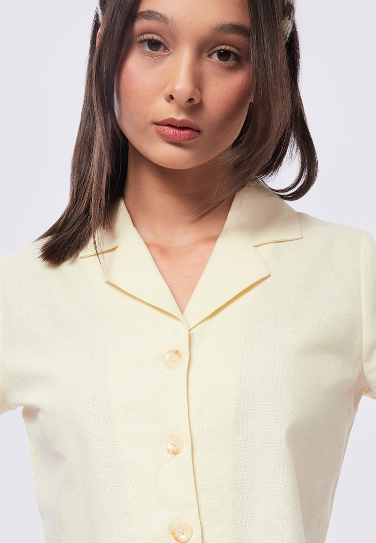 Short Sleeve Cropped Blouse