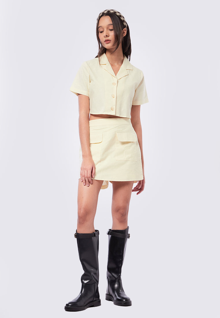 Short Sleeve Cropped Blouse