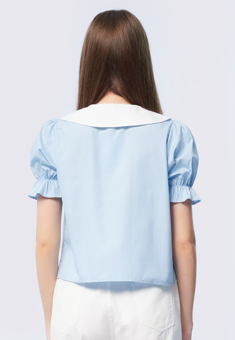 Puff Sleeve Polo Top