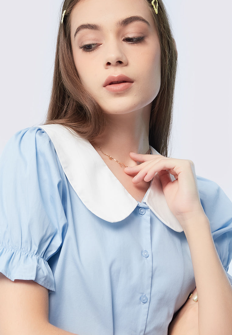 Puff Sleeve Polo Top