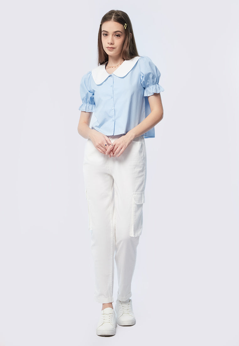 Puff Sleeve Polo Top