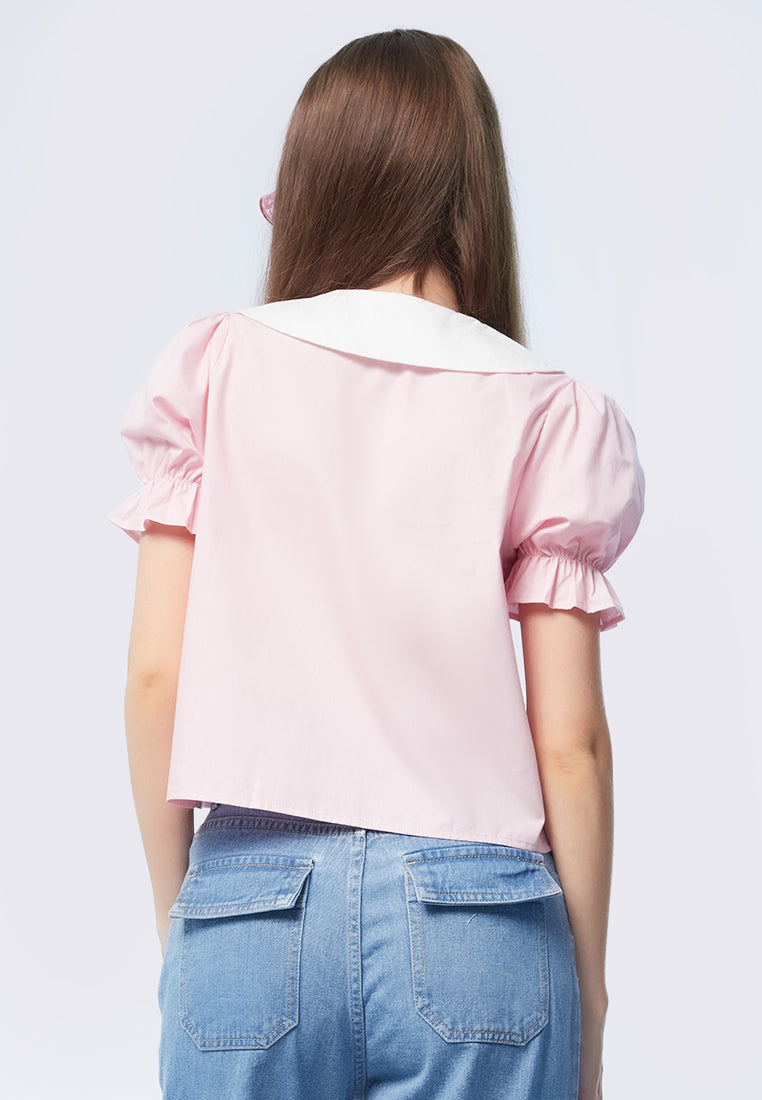 Puff Sleeve Polo Top