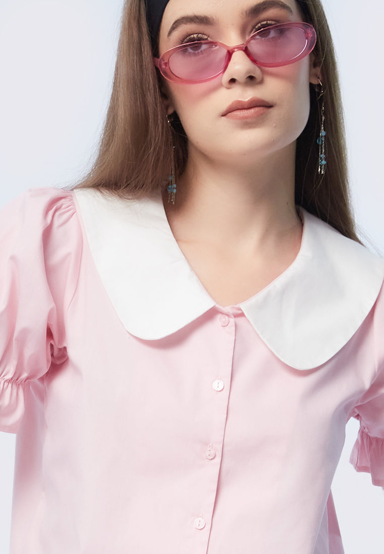 Puff Sleeve Polo Top