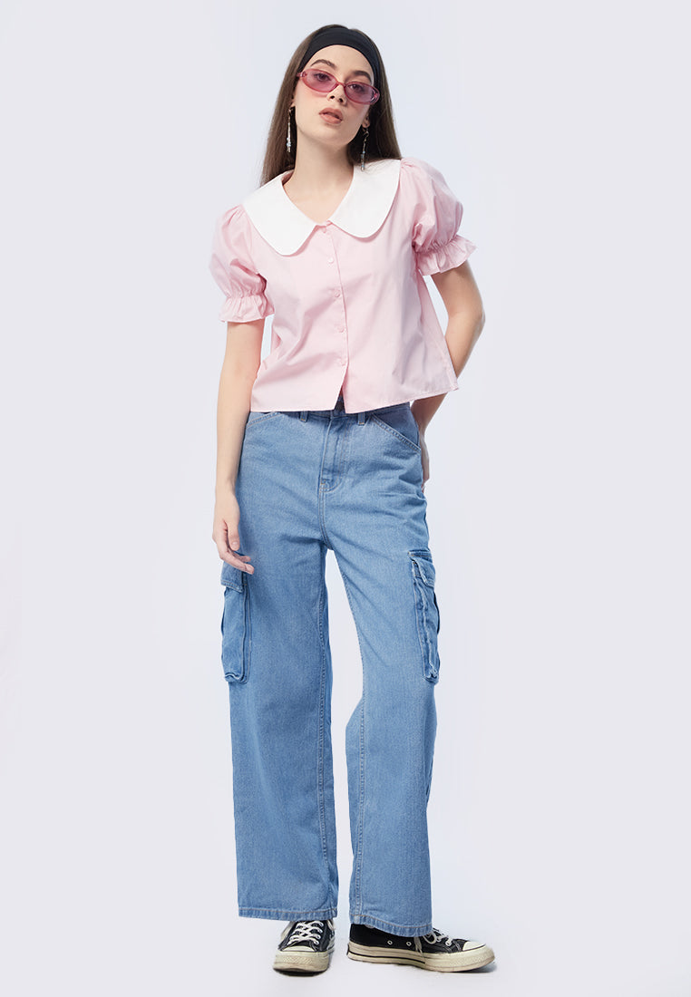 Puff Sleeve Polo Top