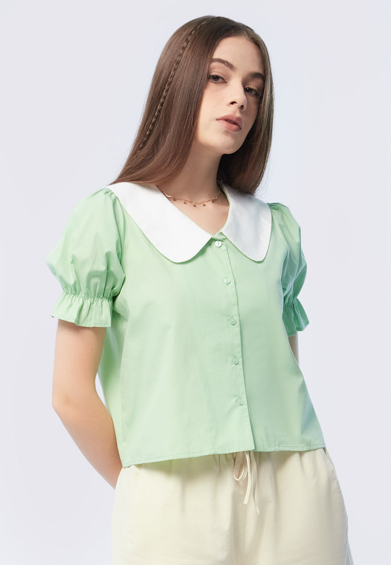 Puff Sleeve Polo Top