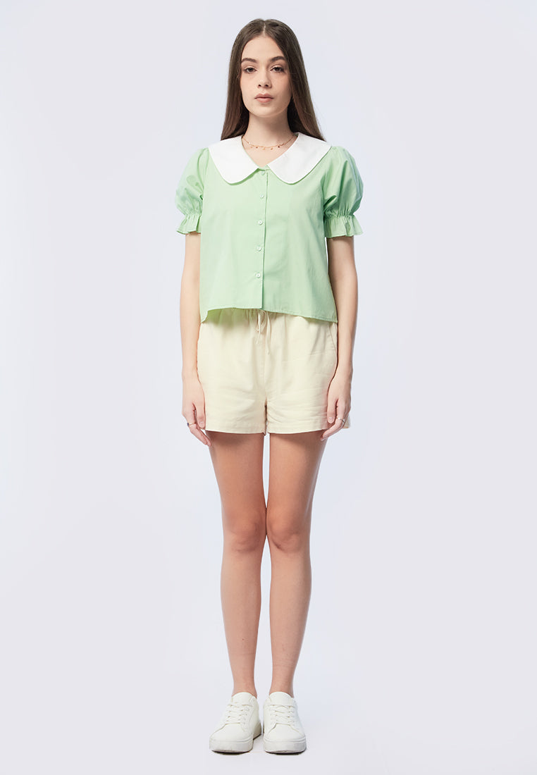 Puff Sleeve Polo Top
