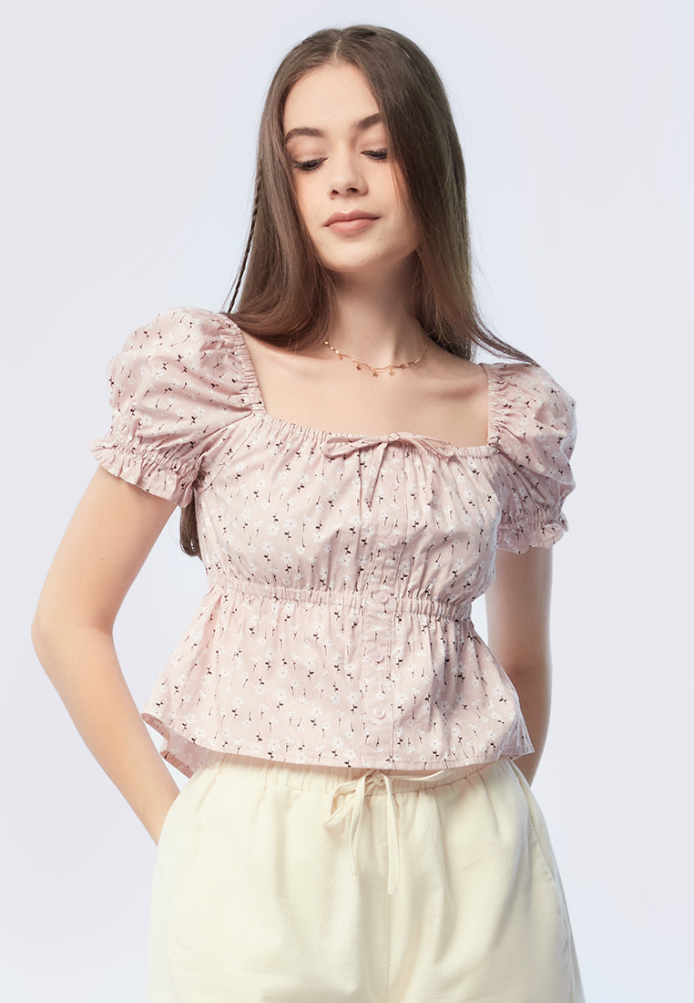 Square Neck Button Up Top