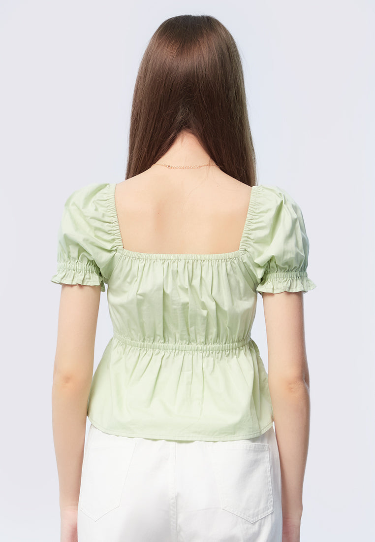 Square Neck Button Up Top