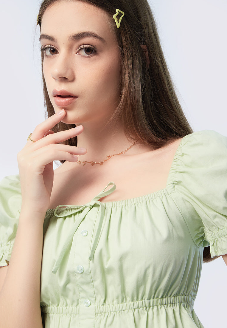 Square Neck Button Up Top