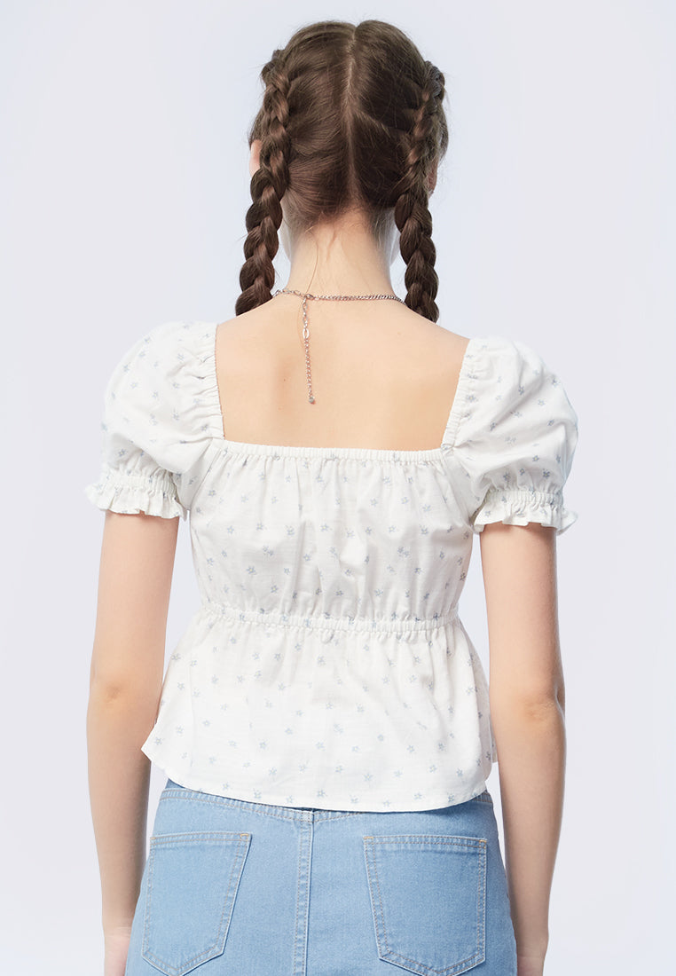Square Neck Button Up Top